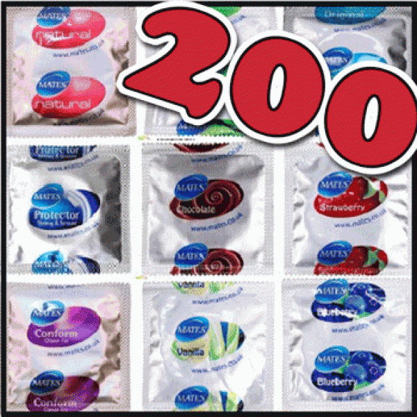 200 preservativi misti a tua scelta MATES 